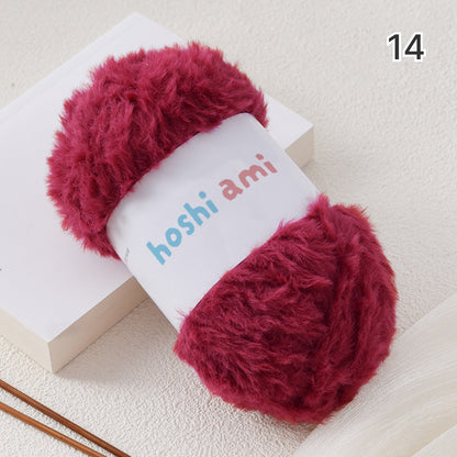 極太フェイクファーヤーン100g大玉｜もこもこ エコファー｜星ポンチョ　マフラー・バッグ・ラグ作りに