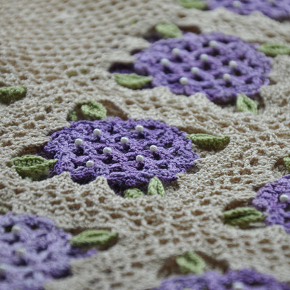 【手編みキット】Ajisai Cardigan（紫陽花カーディガン）｜紫陽花モチーフのかぎ針編み｜透かし編み×フリル｜レトロ・大人可愛い｜全7色・4サイズ｜編み図・動画付き