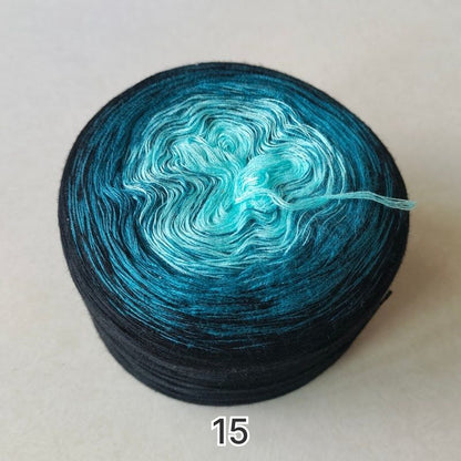 【シルケット加工・綿100%】Joyful Cake Yarn（ジョイフルケーキヤーン）300g｜ロングピッチ段染め・韓国風｜夏用ウェア・ショール・ブランケットに最適｜全36色｜電子版 ショール編みレシピ プレゼント！