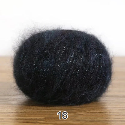 Sea Mohair（シーモヘア）25g ｜アルパカ50%×モヘア50%｜ふんわり軽やか｜引き揃え糸・透け感ニット・マフラー作り｜韓国ファッション｜全20色