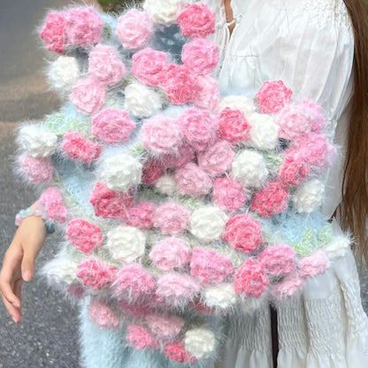 【毛糸キット】超大判サイズ！夢幻のミックスカラー花束ブランケット！ほしあみ限定＼SNSで話題／ 初心者でも簡単！全5色展開 かぎ針7/0-8/0 105～120cm 電子版編みレシピプレゼント！