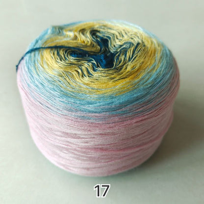 【シルケット加工・綿100%】Joyful Cake Yarn（ジョイフルケーキヤーン）300g｜ロングピッチ段染め・韓国風｜夏用ウェア・ショール・ブランケットに最適｜全36色｜電子版 ショール編みレシピ プレゼント！