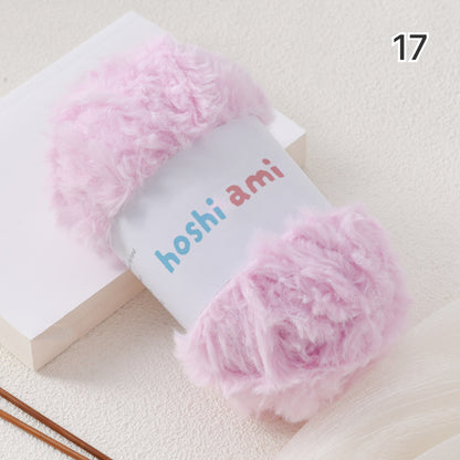 極太フェイクファーヤーン100g大玉｜もこもこ エコファー｜星ポンチョ　マフラー・バッグ・ラグ作りに