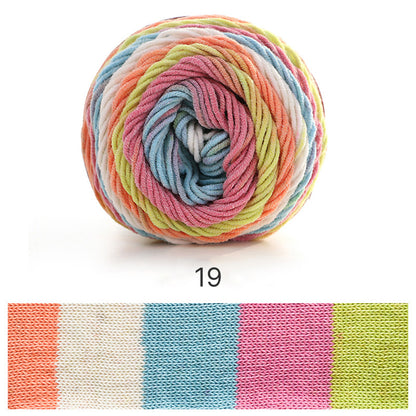 「夢」 100g｜多彩なグラデーションヤーン｜編むだけで可愛いボーダー柄が出現｜SNSで話題の韓国風