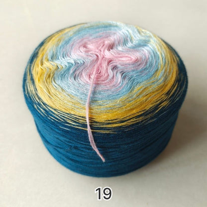 【シルケット加工・綿100%】Joyful Cake Yarn（ジョイフルケーキヤーン）300g｜ロングピッチ段染め・韓国風｜夏用ウェア・ショール・ブランケットに最適｜全36色｜電子版 ショール編みレシピ プレゼント！
