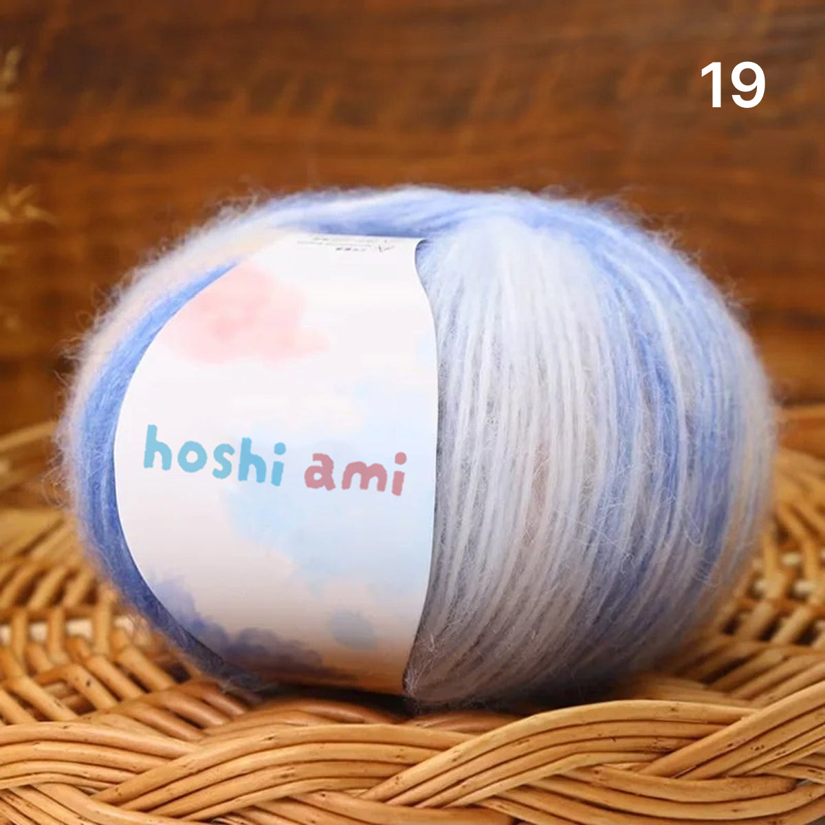 雲シリーズ　雲のように美しい段染め シルクモヘア 50g 防縮ウール配合