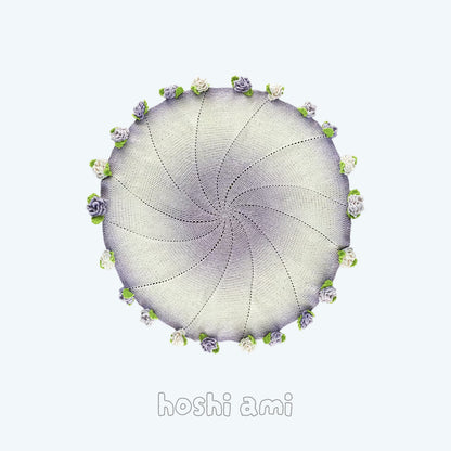 【手編みキット】オーシャンソングローズブランケット｜花モチーフ｜コットン混で春夏におすすめ｜母の日・ギフトにも｜初心者さんOK｜動画＋電子版編み図付き