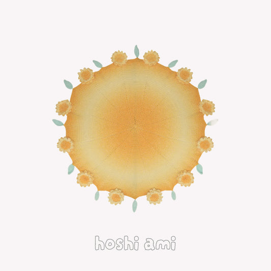 【手編みキット】向日葵（ひまわり）ブランケット｜花モチーフ｜母の日・誕生日ギフトに｜初心者さんOK｜動画＋電子版編み図付き