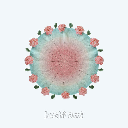 【手編みキット】ホリホック（タチアオイ）ブランケット｜花モチーフ｜春色グラデーション｜ギフトにも｜初心者さんOK｜動画＋電子版編み図付き