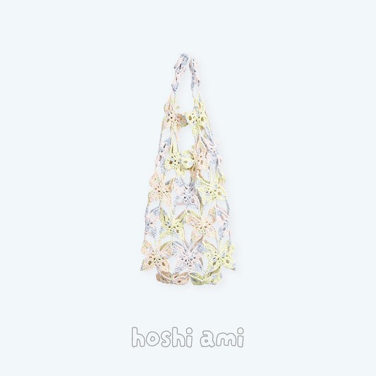 【手編みキット】Monet Chou Bag（モネ チョウ バッグ）｜涼やかな透かし蝶型デザイン｜持ち歩くアート｜夏糸Monet Modal｜インナーバッグ付き｜編み図＋一部動画付き