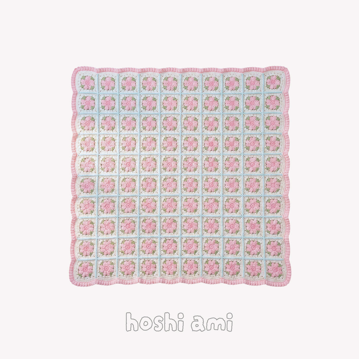 桜モチーフのブランケット手編みキット｜動画付き・42玉セット・かぎ針