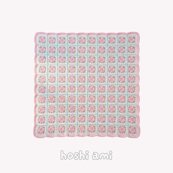 桜モチーフのブランケット手編みキット｜動画付き・42玉セット・かぎ針