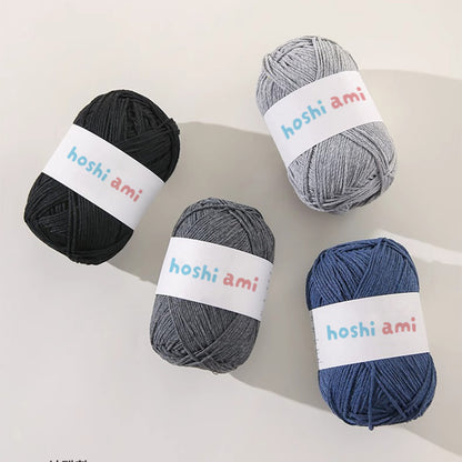 韓国風 1mm コットン混ヤーン 75g｜全23色 ハリがあって型崩れしにくい編み糸｜バッグ・帽子・小物におすすめ