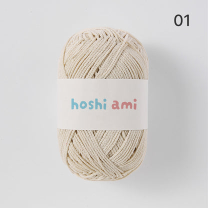 韓国風 1mm コットン混ヤーン 75g｜全23色 ハリがあって型崩れしにくい編み糸｜バッグ・帽子・小物におすすめ