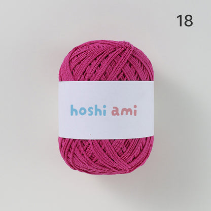 韓国風 1mm コットン混ヤーン 75g｜全23色 ハリがあって型崩れしにくい編み糸｜バッグ・帽子・小物におすすめ