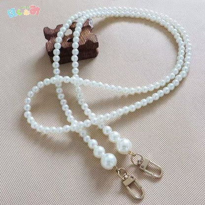 パールチェーン バッグストラップ 90cm ゴールド金具付き｜ハンドメイド ショルダー 紐 斜めがけ対応