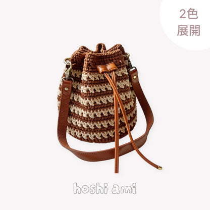【手編みキット】コットン100%バケツバッグ｜初心者向け｜2色展開｜編み方動画付き