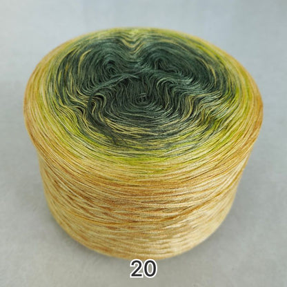 【シルケット加工・綿100%】Joyful Cake Yarn（ジョイフルケーキヤーン）300g｜ロングピッチ段染め・韓国風｜夏用ウェア・ショール・ブランケットに最適｜全36色｜電子版 ショール編みレシピ プレゼント！