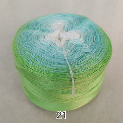 【シルケット加工・綿100%】Joyful Cake Yarn（ジョイフルケーキヤーン）300g｜ロングピッチ段染め・韓国風｜夏用ウェア・ショール・ブランケットに最適｜全36色｜電子版 ショール編みレシピ プレゼント！