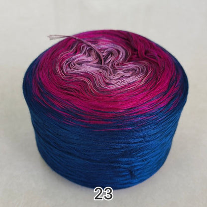 【シルケット加工・綿100%】Joyful Cake Yarn（ジョイフルケーキヤーン）300g｜ロングピッチ段染め・韓国風｜夏用ウェア・ショール・ブランケットに最適｜全36色｜電子版 ショール編みレシピ プレゼント！