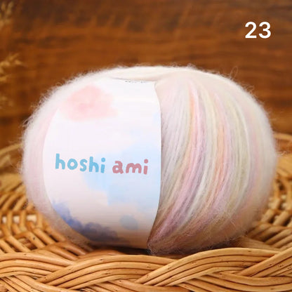 雲シリーズ　雲のように美しい段染め シルクモヘア 50g 防縮ウール配合