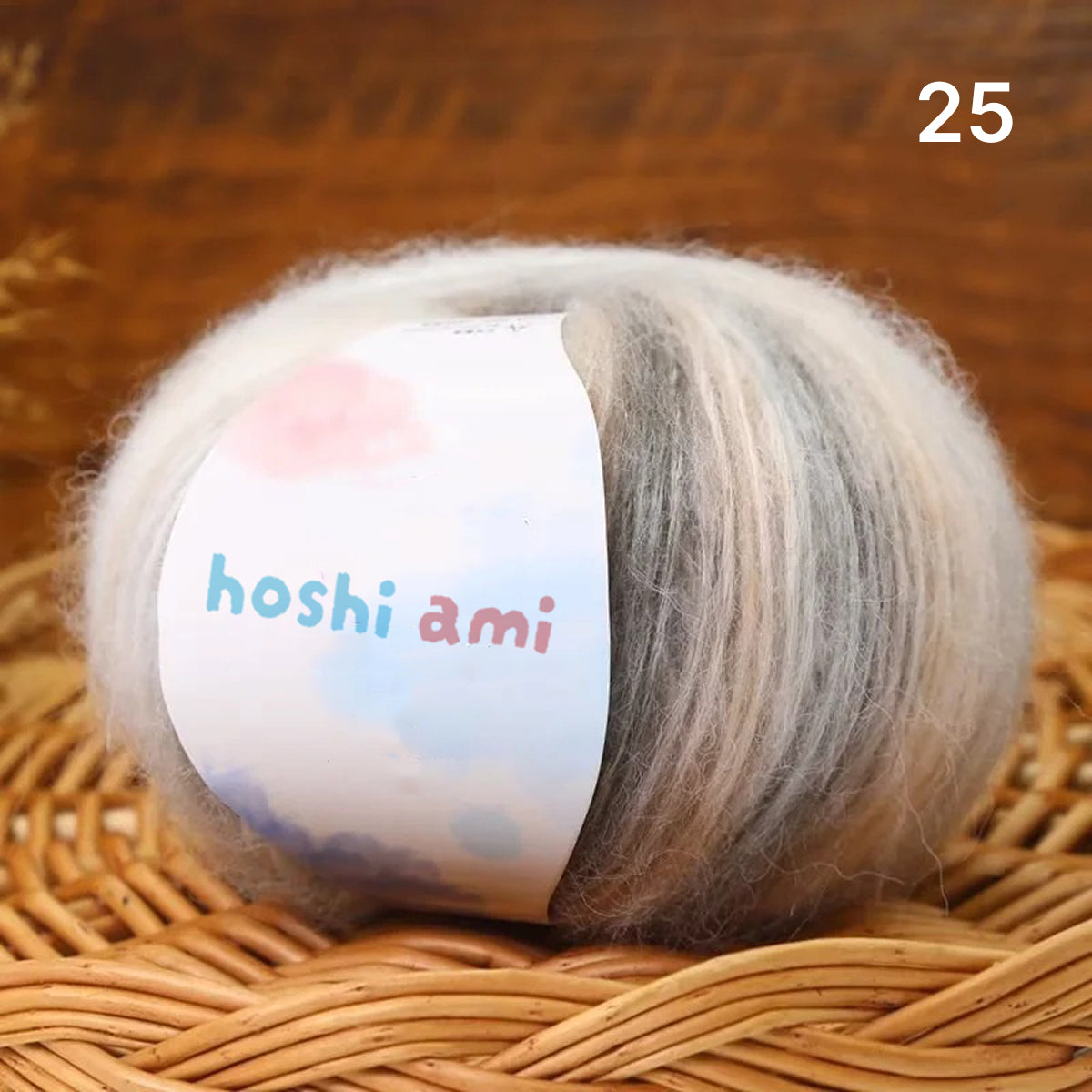 雲シリーズ　雲のように美しい段染め シルクモヘア 50g 防縮ウール配合