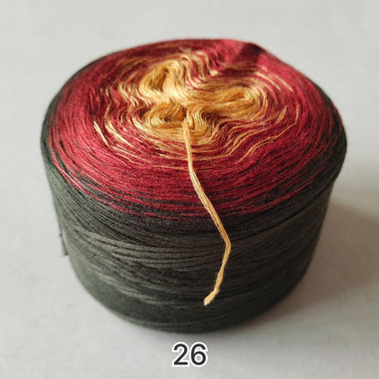【シルケット加工・綿100%】Joyful Cake Yarn（ジョイフルケーキヤーン）300g｜ロングピッチ段染め・韓国風｜夏用ウェア・ショール・ブランケットに最適｜全36色｜電子版 ショール編みレシピ プレゼント！