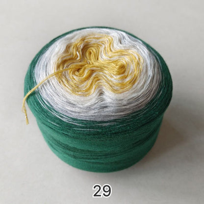 【シルケット加工・綿100%】Joyful Cake Yarn（ジョイフルケーキヤーン）300g｜ロングピッチ段染め・韓国風｜夏用ウェア・ショール・ブランケットに最適｜全36色｜電子版 ショール編みレシピ プレゼント！