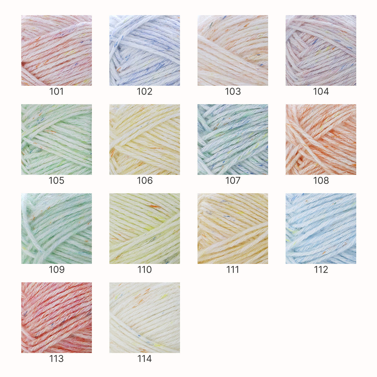 「Mousse Cotton 」　50g ｜ムース・コットン ｜韓国インテリア風｜空気を編むような新触感｜カラフルネップ入りエアリーコットン糸 | 並太