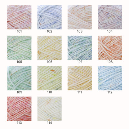 「Mousse Cotton 」　50g ｜ムース・コットン ｜韓国インテリア風｜空気を編むような新触感｜カラフルネップ入りエアリーコットン糸 | 並太