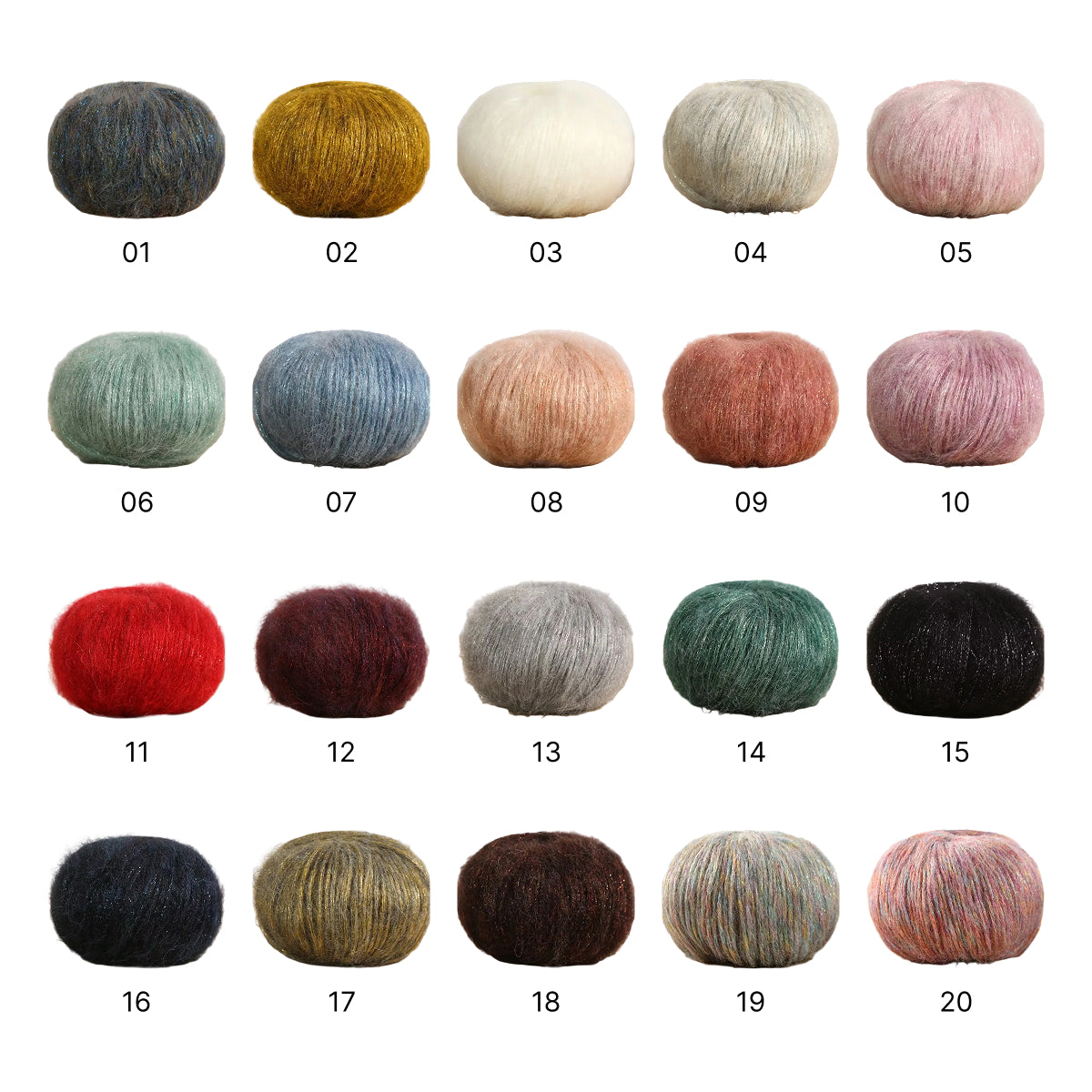 Sea Mohair（シーモヘア）25g ｜アルパカ50%×モヘア50%｜ふんわり軽やか｜引き揃え糸・透け感ニット・マフラー作り｜韓国ファッション｜全20色