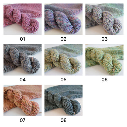 【ウール100%】Suisai Wool（水彩ウール）50g｜水彩画のような多彩な段染め｜マフラー・ショール・ウェアに｜全8色