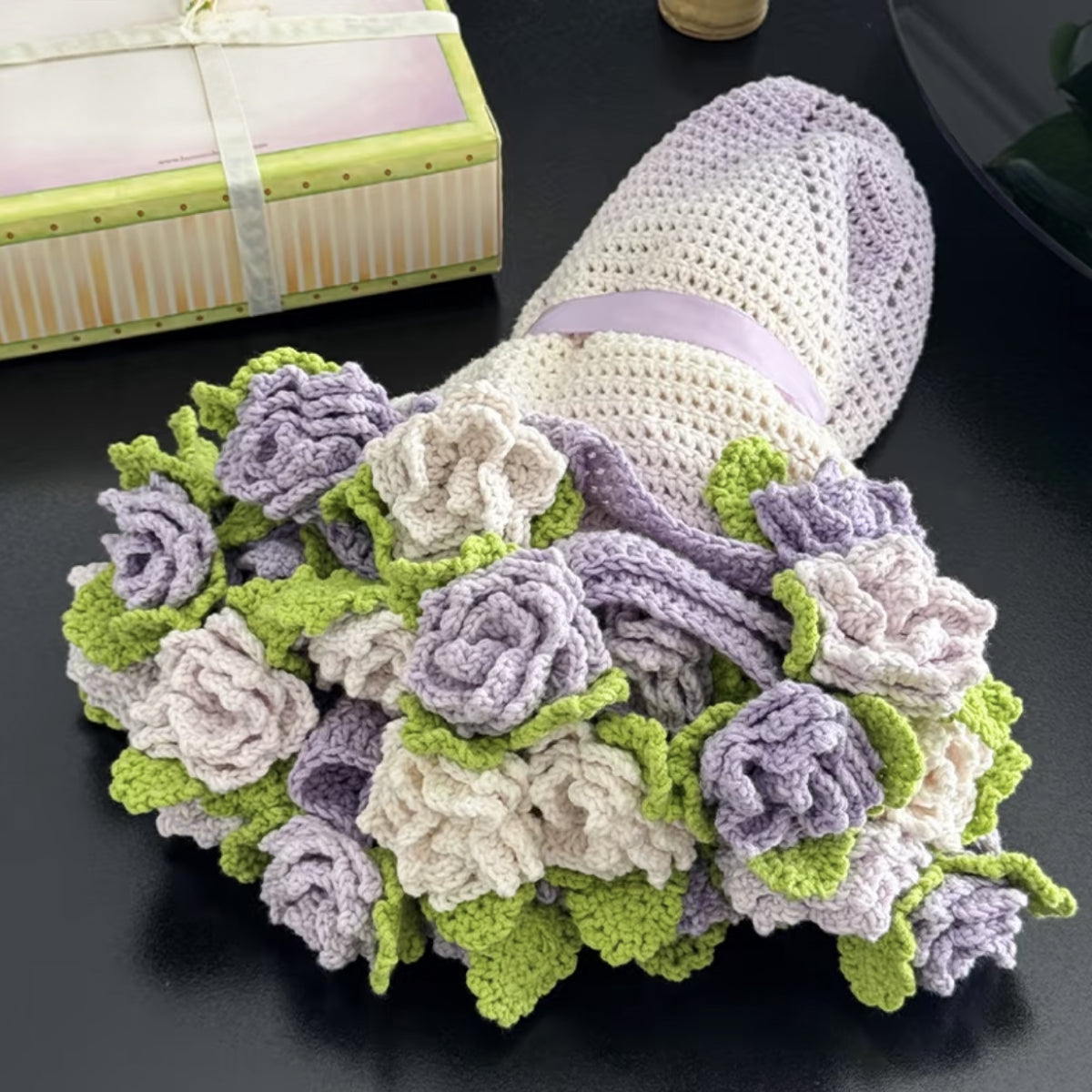 【手編みキット】オーシャンソングローズブランケット｜花モチーフ｜コットン混で春夏におすすめ｜母の日・ギフトにも｜初心者さんOK｜動画＋電子版編み図付き