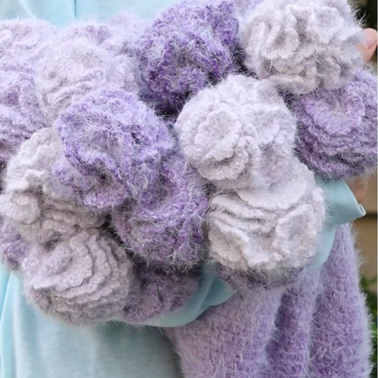 【手編みキット】カーネーションブランケット｜花モチーフ｜母の日・ギフトにおすすめ｜初心者さんOK｜動画＋電子版編み図付き