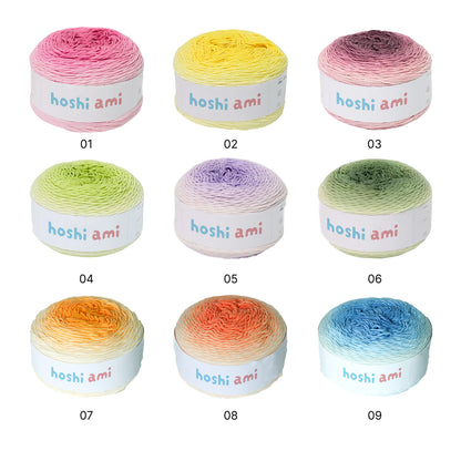 【大容量230g】ふんわり綿混グラデーション糸ノンファーヤーンNo Fur Yarn｜1玉でベストが完成｜大人可愛いニュアンスカラー｜コットン混