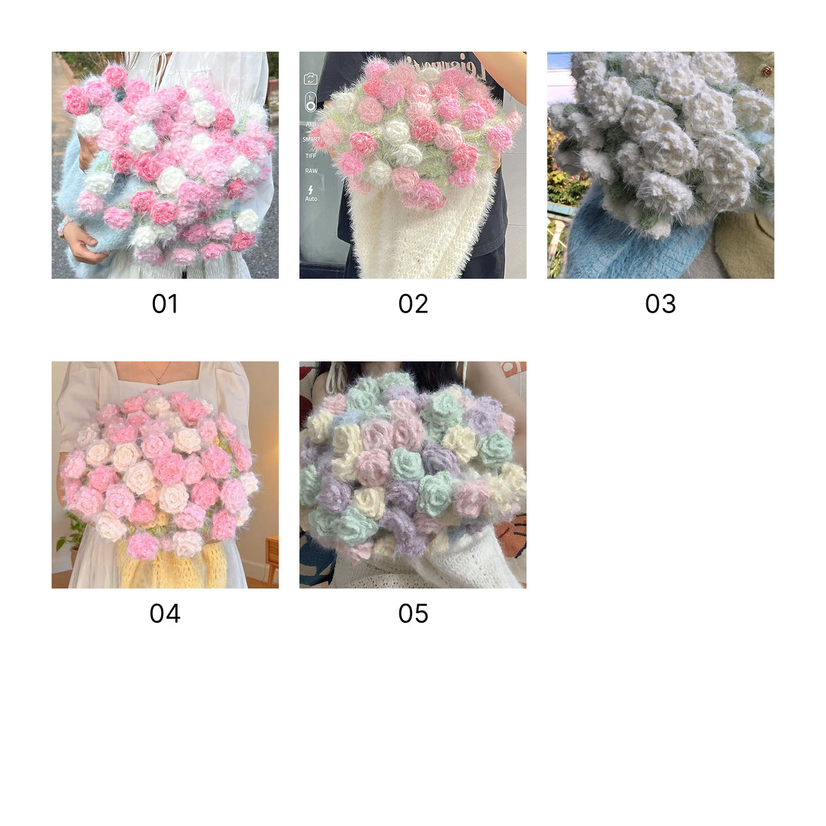 hoshiami限定】花束グラデーションのブランケット手編みキット