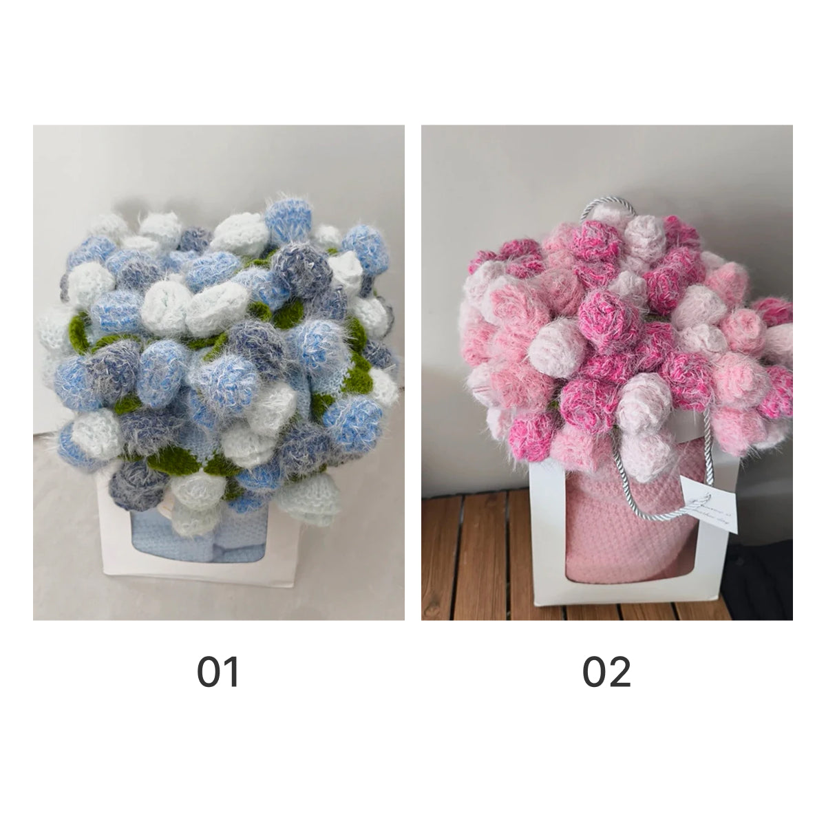 完成品】広げるとお花畑！グラデーション花束ブランケット全2色｜円形