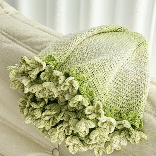 【手編みキット】紫陽花（あじさい）ブランケット｜家族の絆をイメージした花モチーフ｜コットン混で春夏におすすめ｜母の日・長寿祝いのギフトに｜初心者さんOK｜動画＋電子版編み図付き