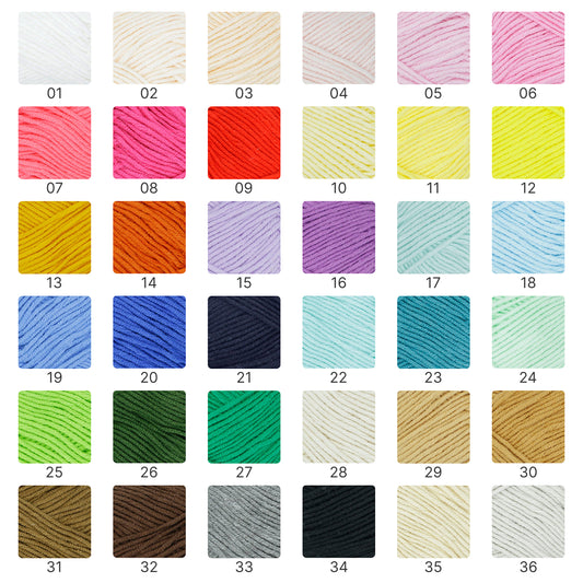 「プレミアム・コーマコットン・ライト」40g｜全67色　高品質4ply｜軽やかで滑らかな編み心地｜推し活にぴったり｜初心者にもおすすめ