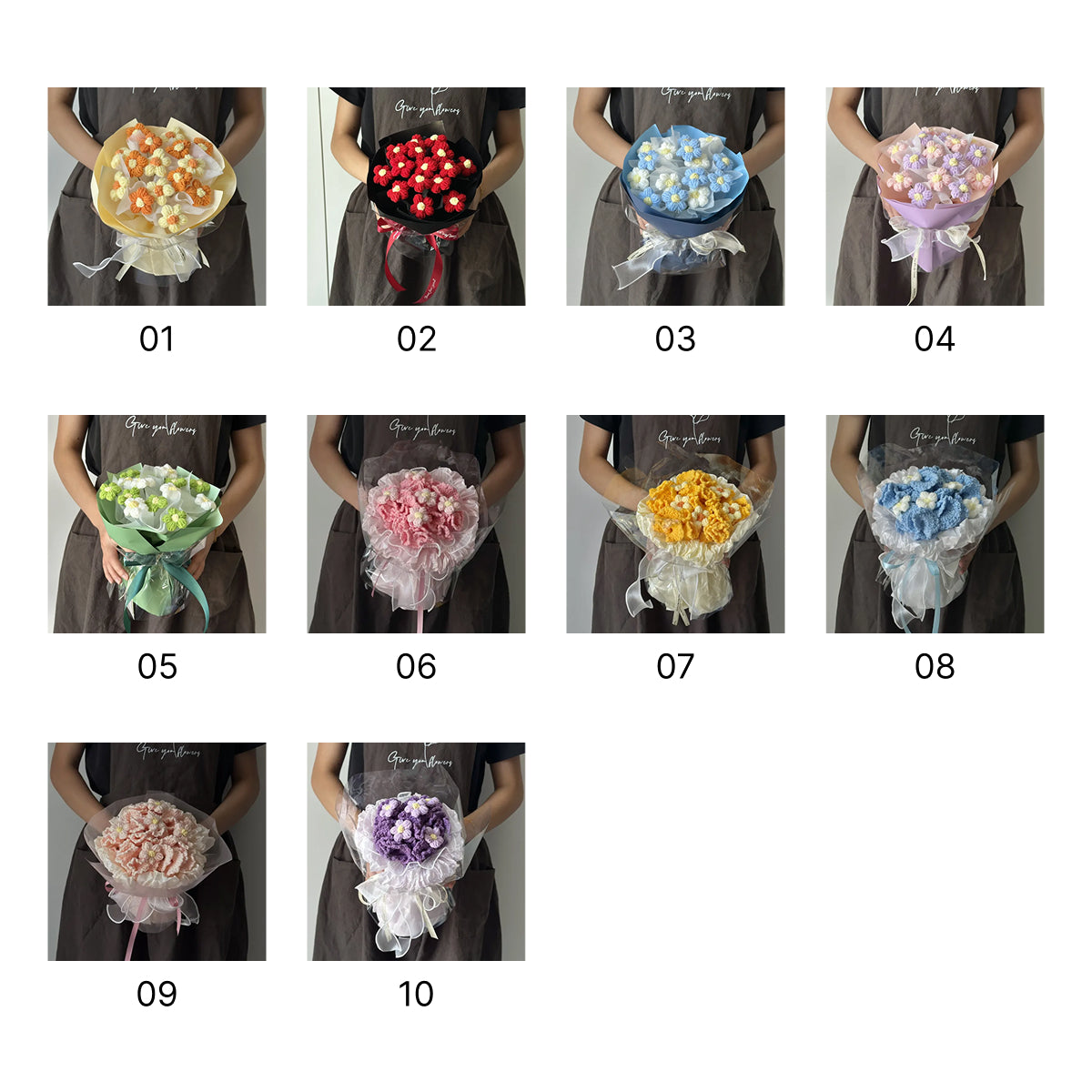 完成品】ずっと咲き続ける 毛糸の花束（ニットブーケ）｜枯れない