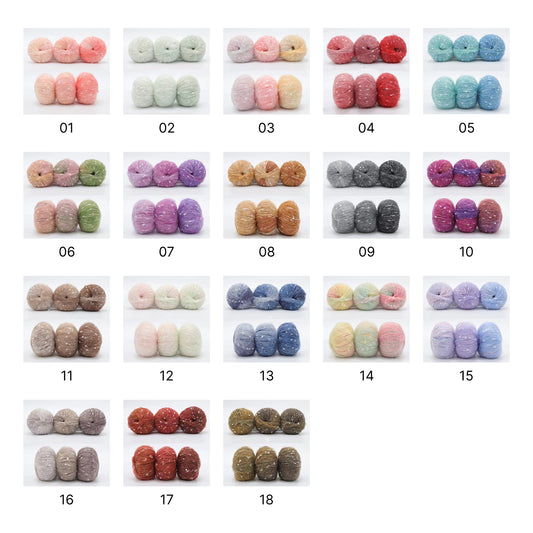 スウィート グラデーション 毛糸 50g ウール モヘア混 段染め ふわふわ｜ゆめかわ マフラー 初心者 ハンドメイド