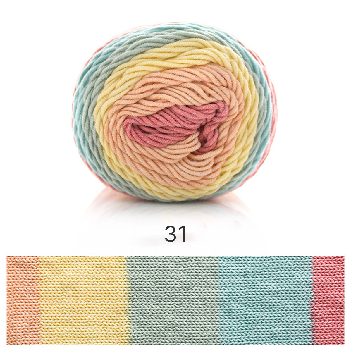 「夢」 100g｜多彩なグラデーションヤーン｜編むだけで可愛いボーダー柄が出現｜SNSで話題の韓国風