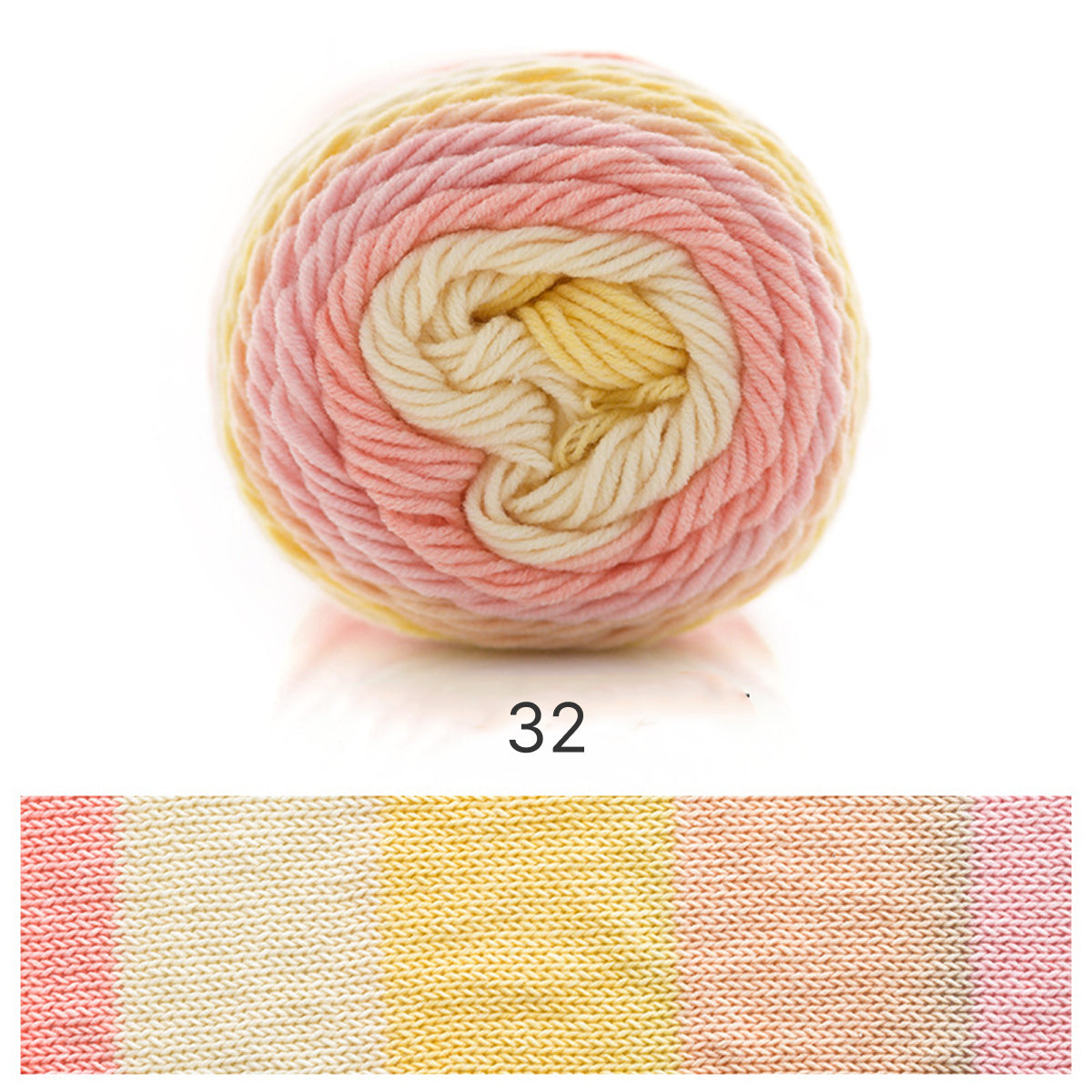 「夢」 100g｜多彩なグラデーションヤーン｜編むだけで可愛いボーダー柄が出現｜SNSで話題の韓国風