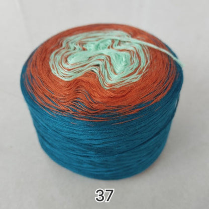 【シルケット加工・綿100%】Joyful Cake Yarn（ジョイフルケーキヤーン）300g｜ロングピッチ段染め・韓国風｜夏用ウェア・ショール・ブランケットに最適｜全36色｜電子版 ショール編みレシピ プレゼント！