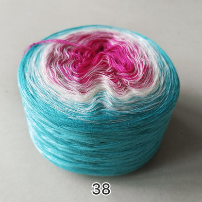 【シルケット加工・綿100%】Joyful Cake Yarn（ジョイフルケーキヤーン）300g｜ロングピッチ段染め・韓国風｜夏用ウェア・ショール・ブランケットに最適｜全36色｜電子版 ショール編みレシピ プレゼント！