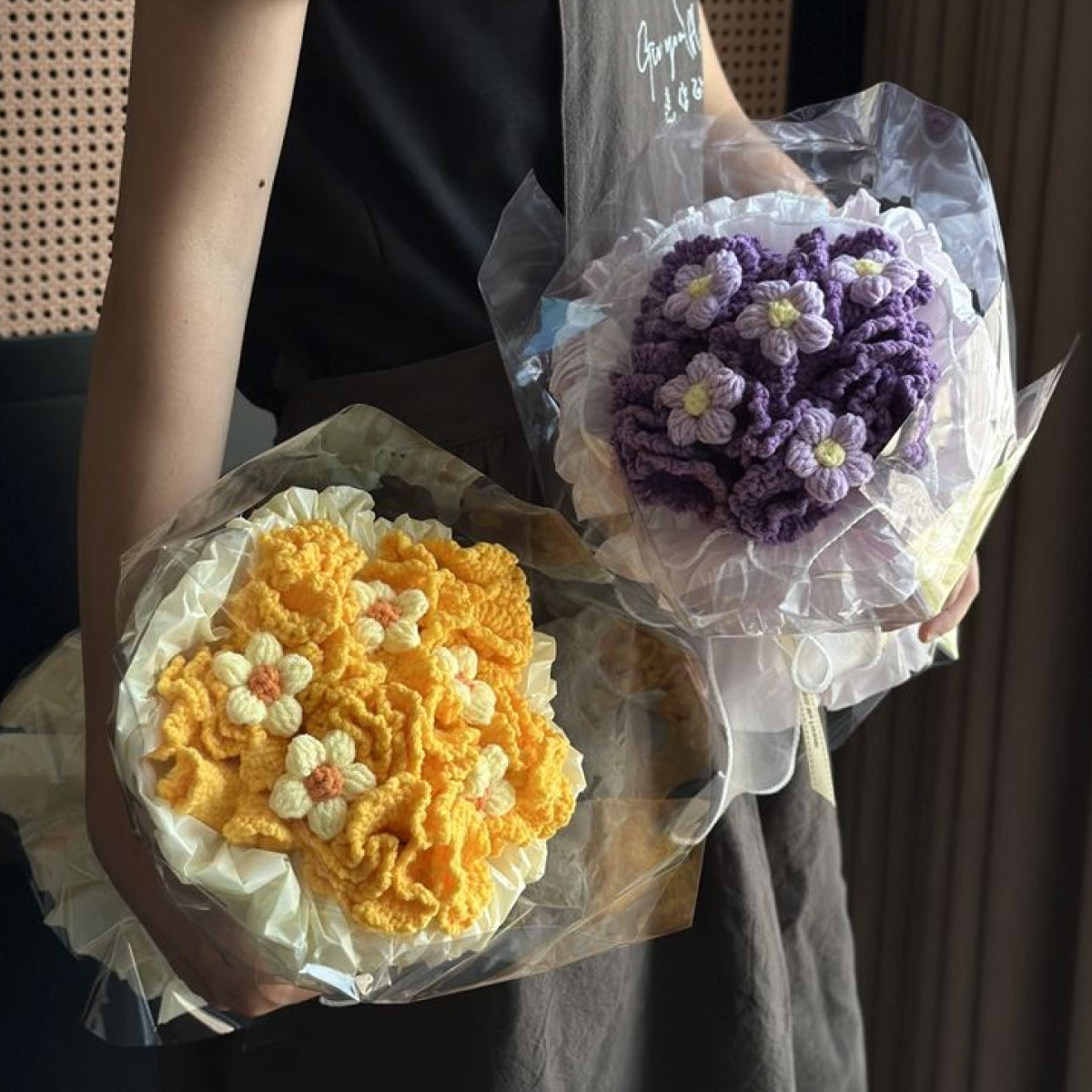 完成品】ずっと咲き続ける 毛糸の花束（ニットブーケ）｜枯れない