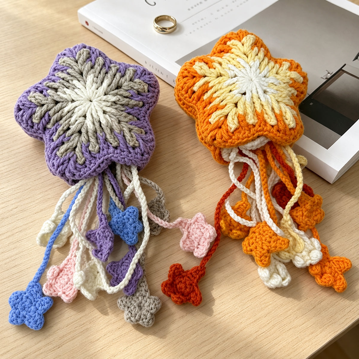 手編みキット hoshi charm｜ダブルスターセット｜バッグチャーム