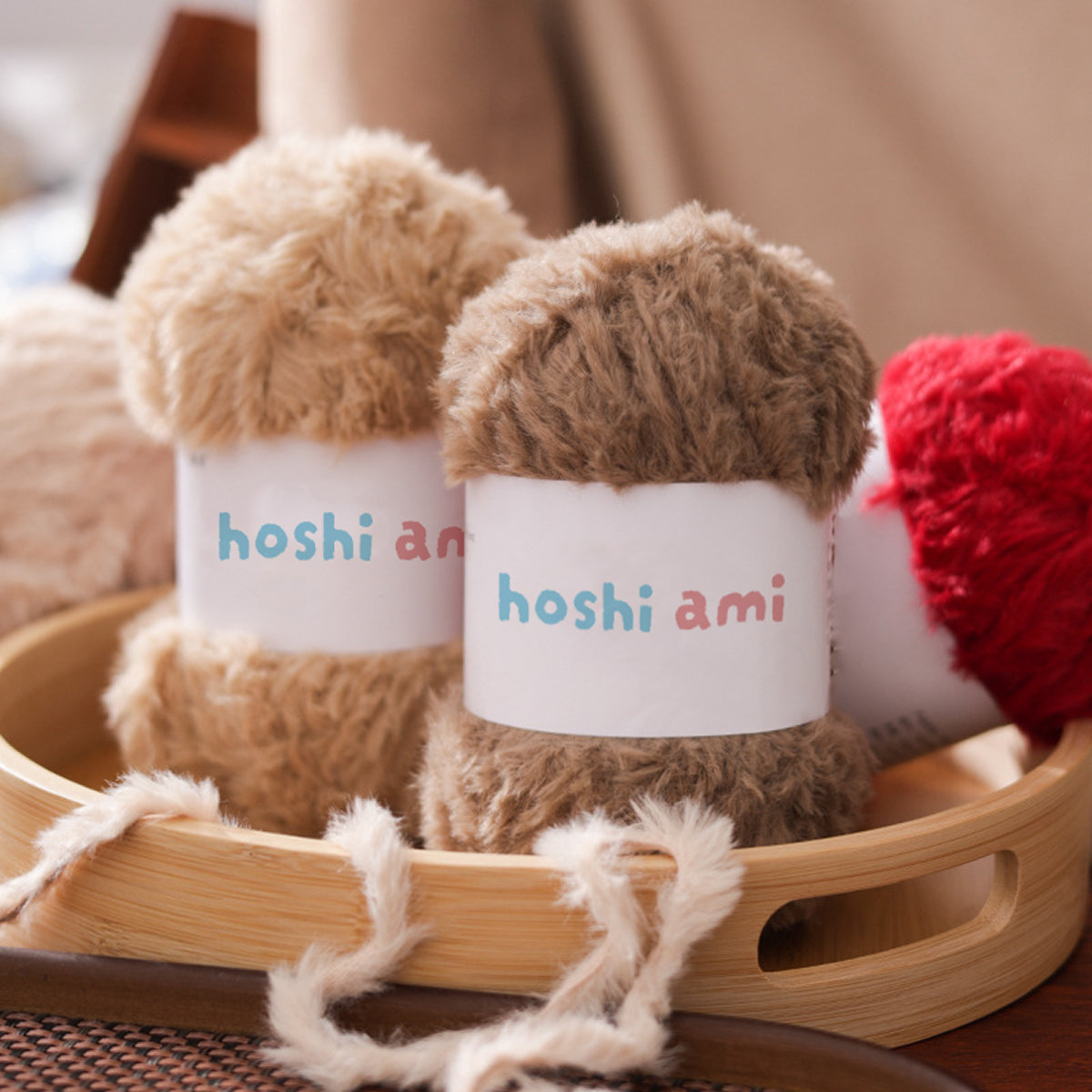 極太フェイクファーヤーン100g大玉｜もこもこ エコファー｜星ポンチョ　マフラー・バッグ・ラグ作りに