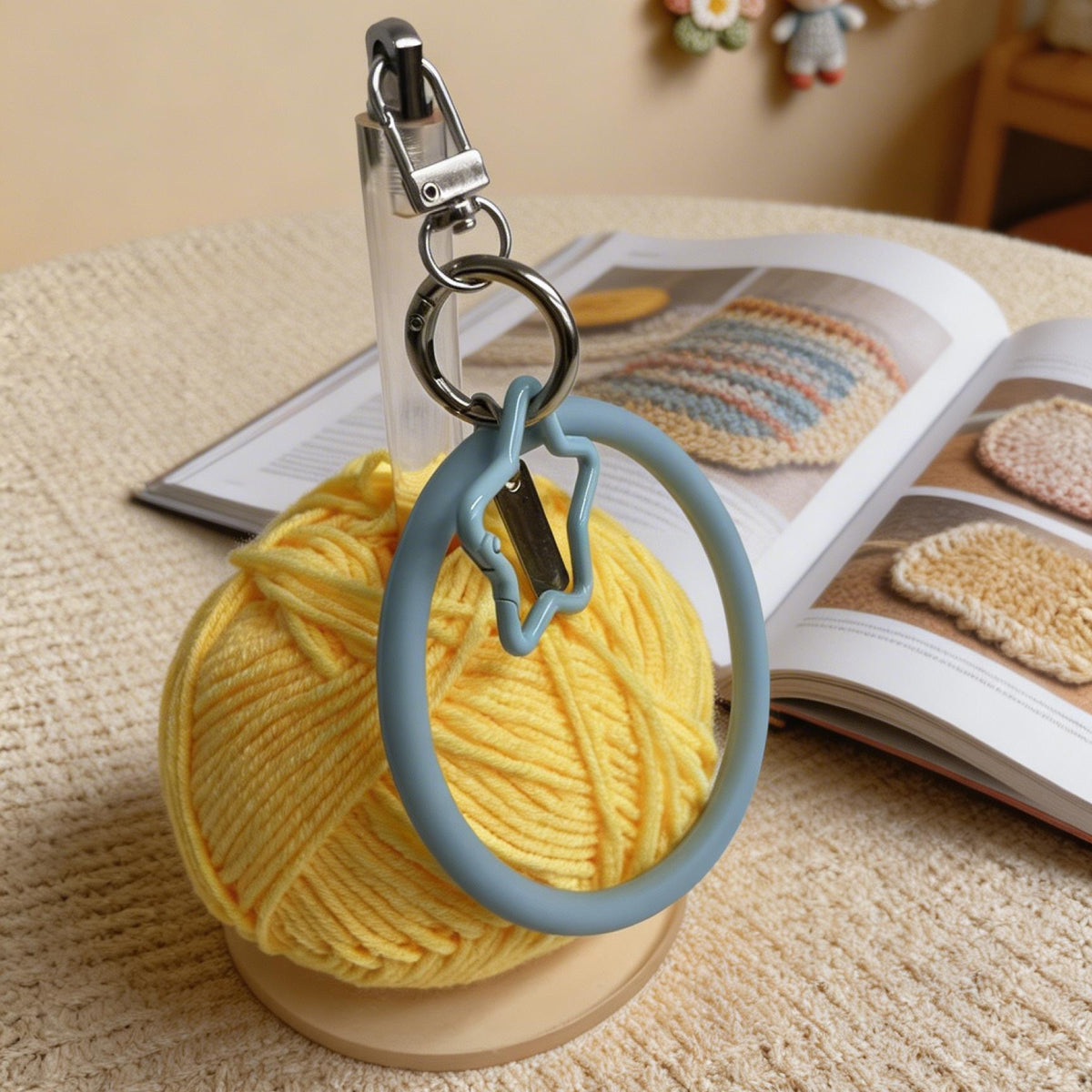 【毛糸ホルダー】hoshiami スターホルダー｜星モチーフで持ち運び便利｜外出先でもさっと編める｜編み物時間をもっと自由に