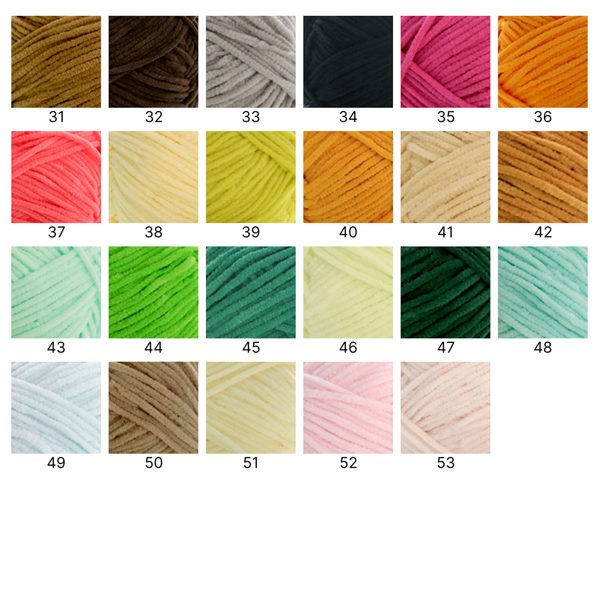 Bonbon Yarn（ボンボンヤーン）50g｜細めのシェニール毛糸｜あみぐるみ・ヘアアクセ・小物に｜全53色